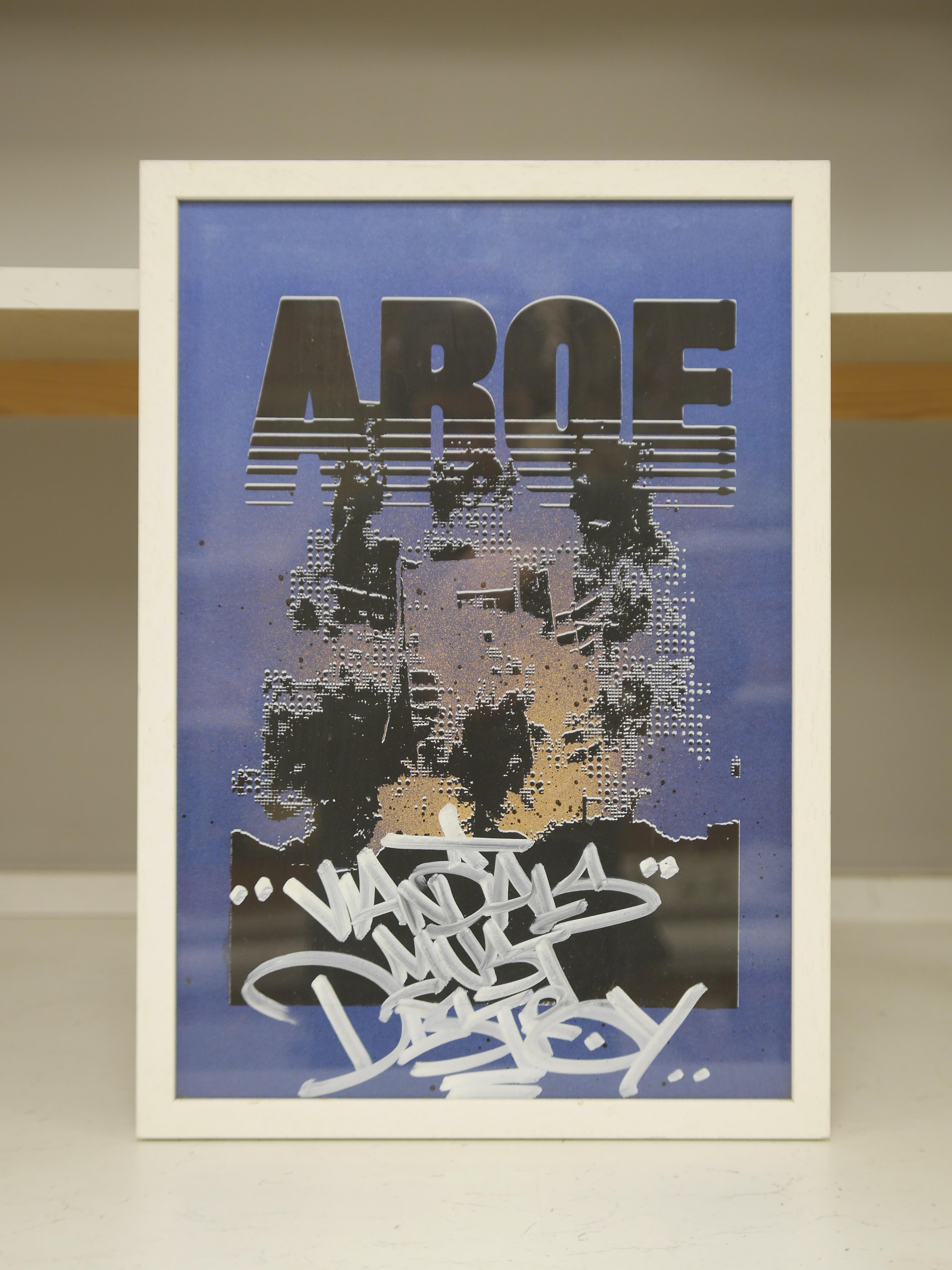 Aroe (Contemporary, Brighton), colour print, 'Vandals must obey', 49 x 33cm. Condition - good